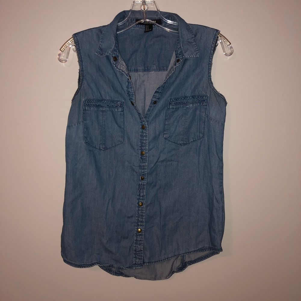 Denim Tank Button Up - Forever 21